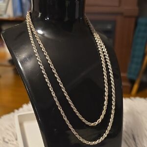 Elegant Silver Rope Chain Necklace